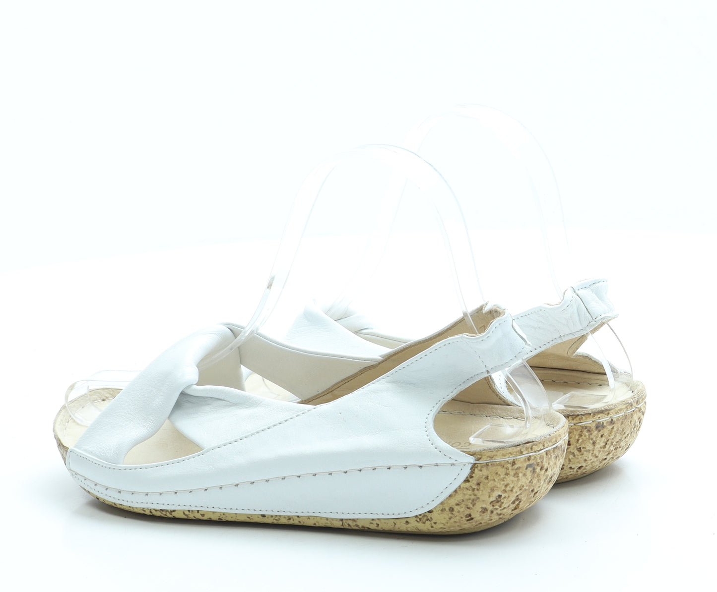 Pavers Womens White Leather Slingback Sandal UK 3 36