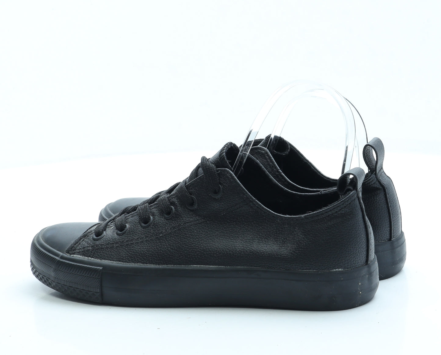 Primark Womens Black Leather Trainer UK 6 39 US 8