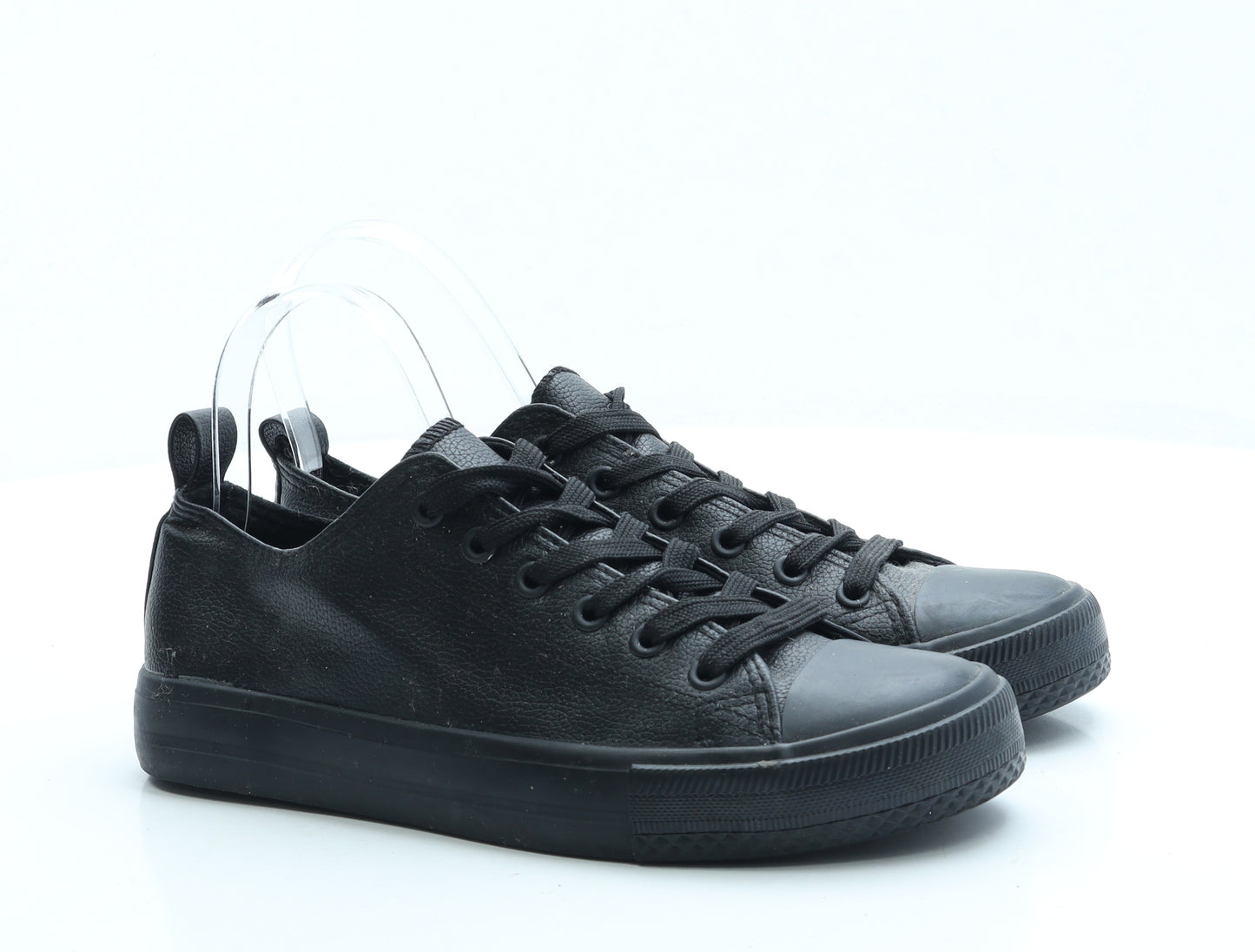 Primark Womens Black Leather Trainer UK 6 39 US 8