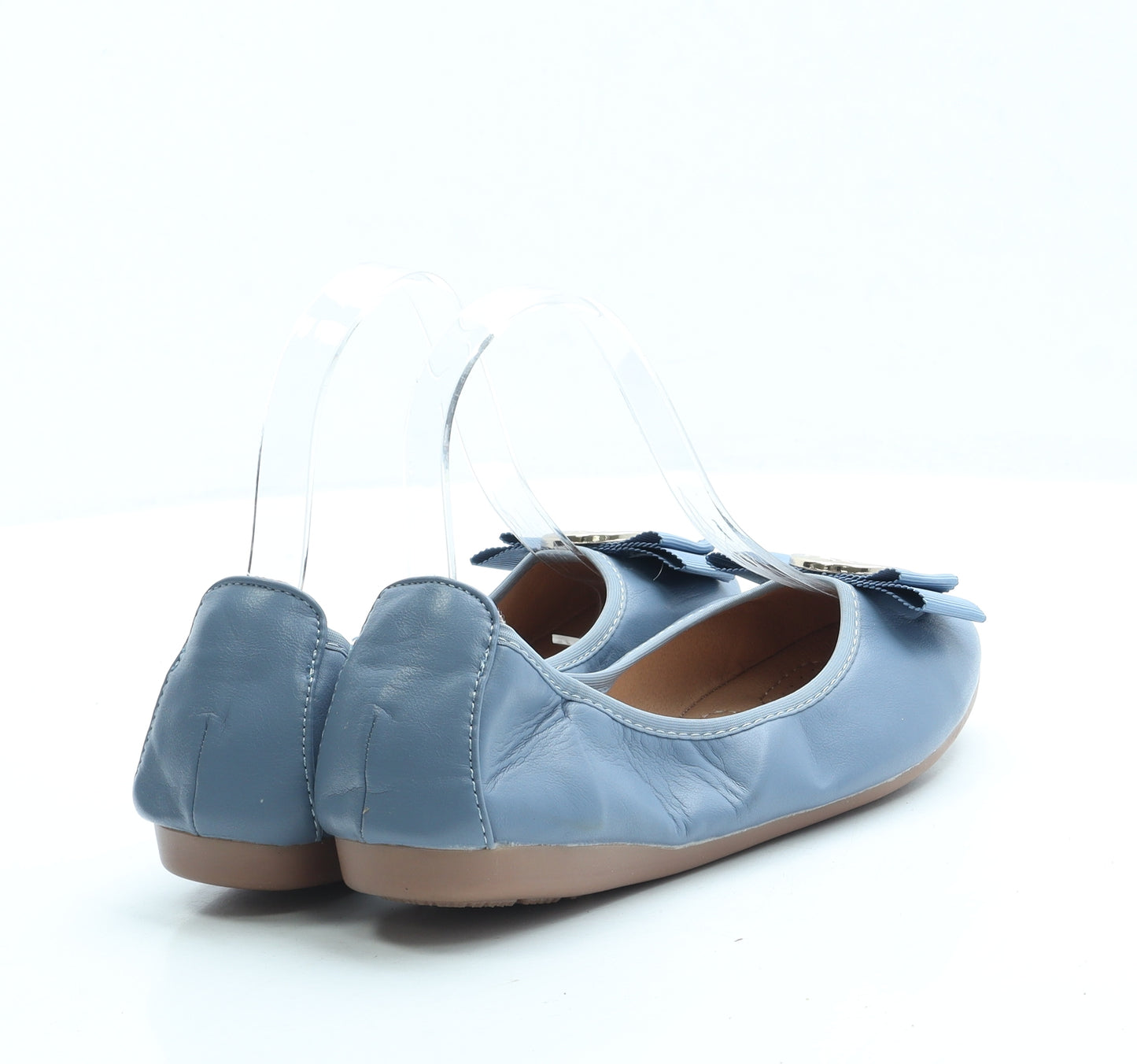Xin Gan Ju Womens Blue Leather Slip On Flat UK 4 37 - Fold up shoe