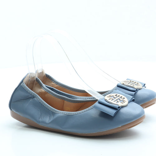 Xin Gan Ju Womens Blue Leather Slip On Flat UK 4 37 - Fold up shoe