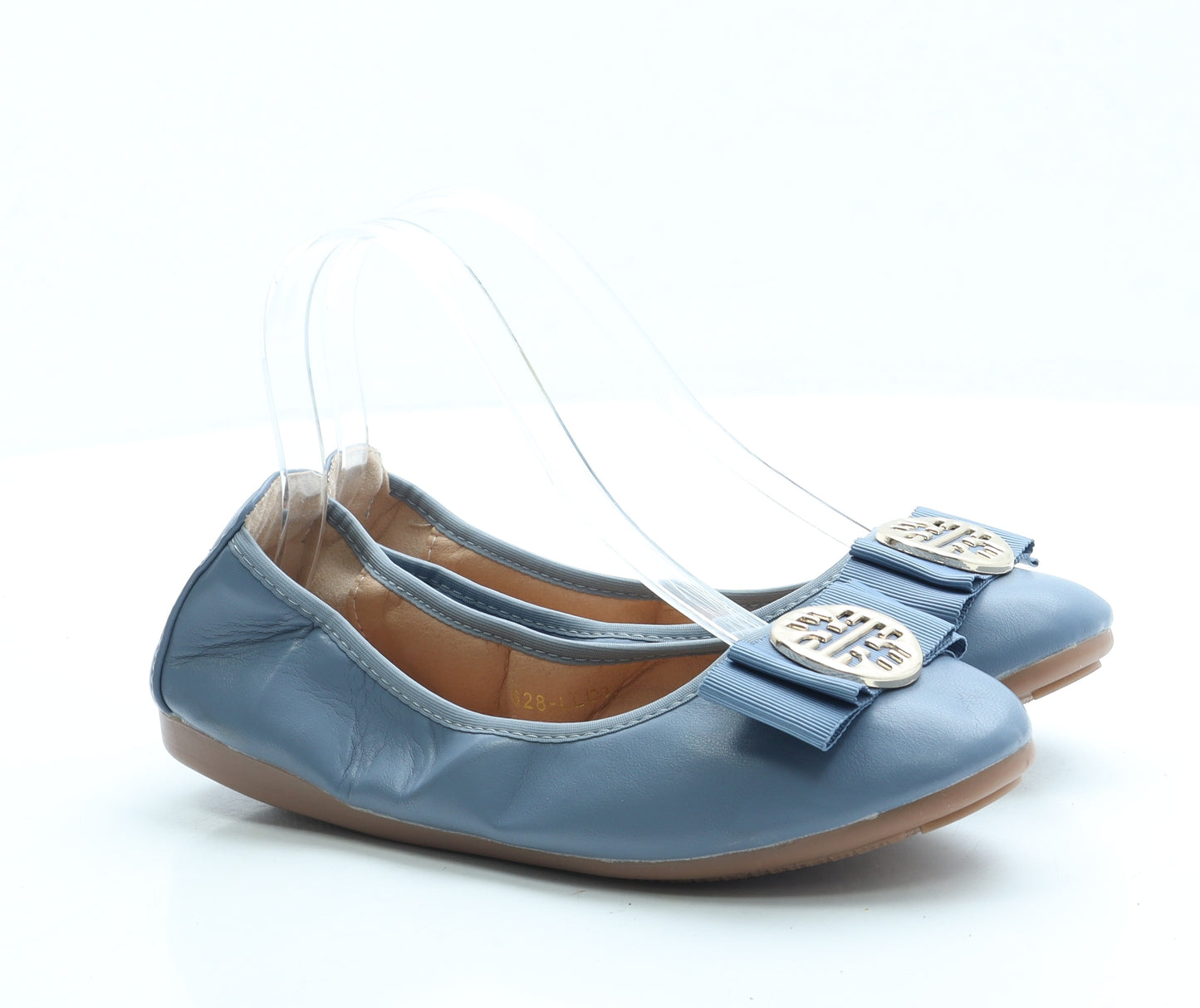 Xin Gan Ju Womens Blue Leather Slip On Flat UK 4 37 - Fold up shoe