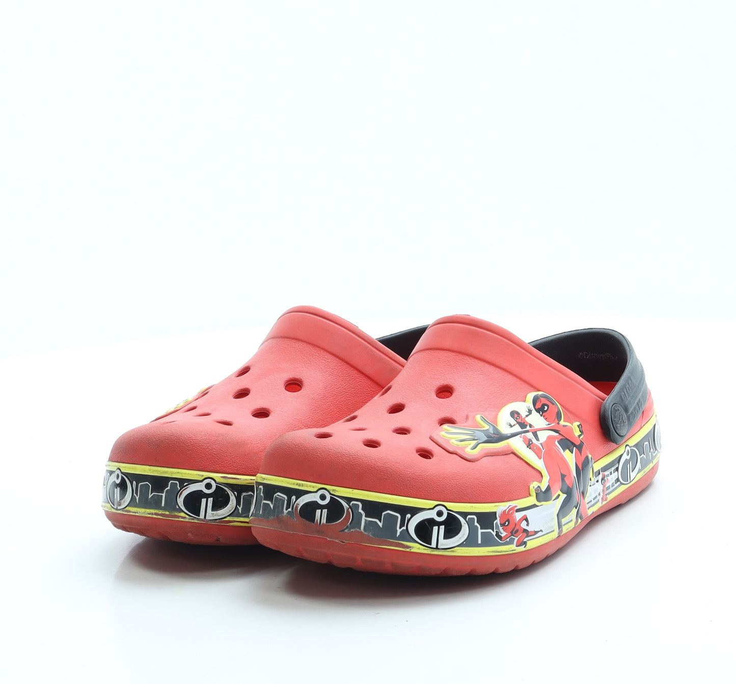 Crocs Boys Red Rubber Slip On Sandal UK 3 - The Incredibles