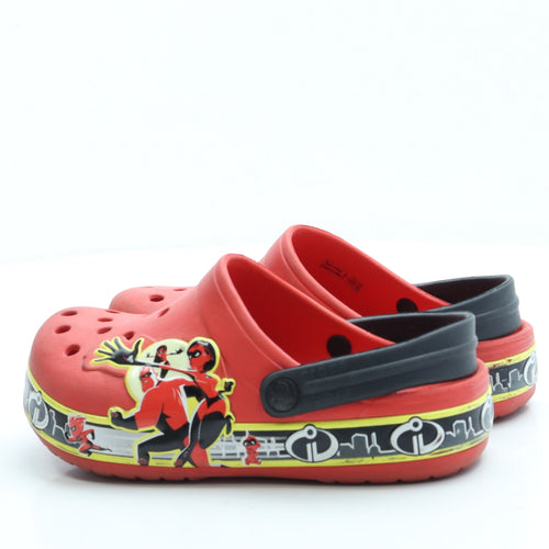Crocs Boys Red Rubber Slip On Sandal UK 3 - The Incredibles