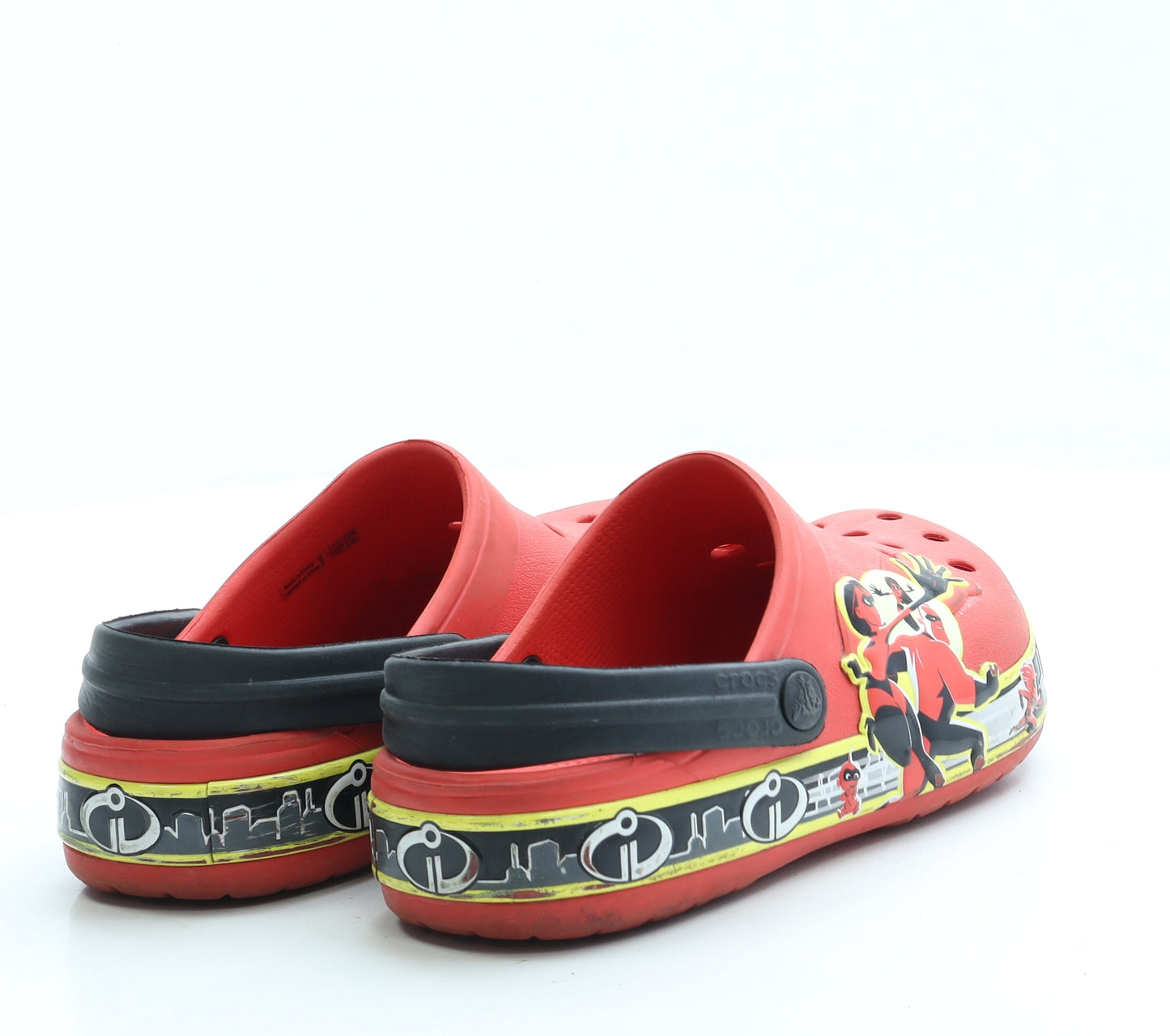 Crocs Boys Red Rubber Slip On Sandal UK 3 - The Incredibles