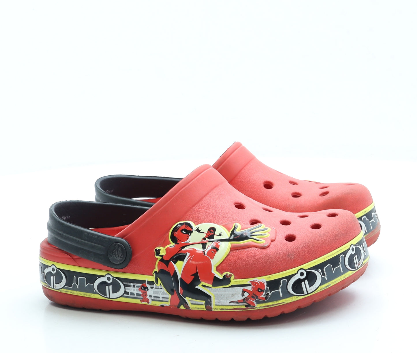 Crocs Boys Red Rubber Slip On Sandal UK 3 - The Incredibles