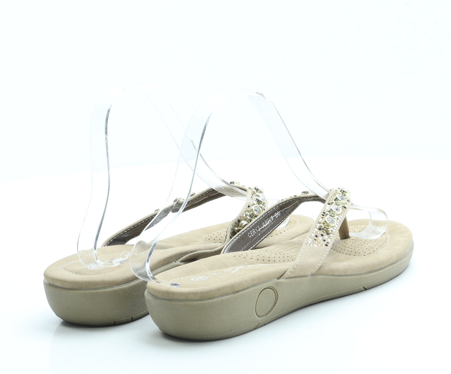 Lunar Womens Black Polyester Thong Sandal UK 6 39