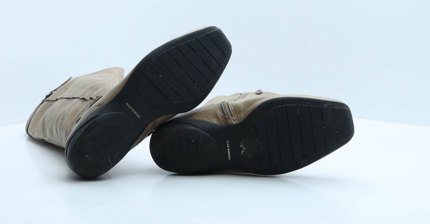 Made In Brazil Womens Brown Leather Slip On Boot UK 5