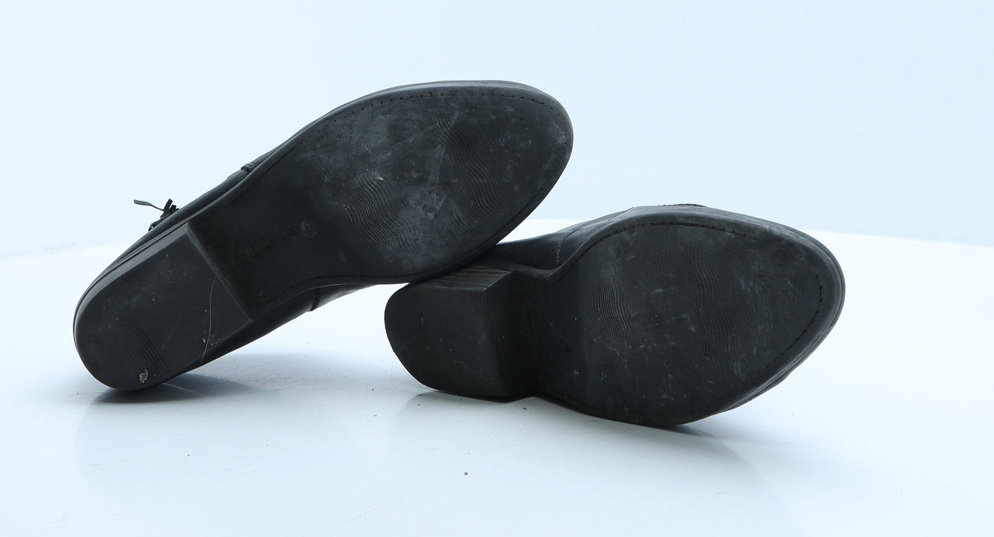 Clarks Womens Black Leather Bootie Boot UK 5.5 39