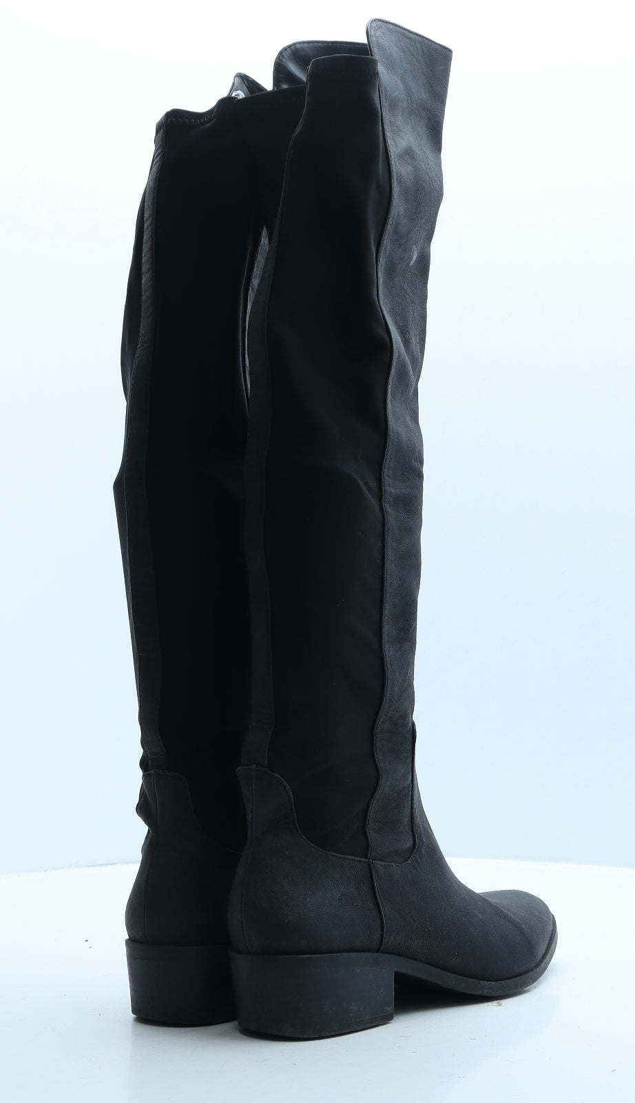 New Look Womens Black Leather Slip On Boot UK 5 38