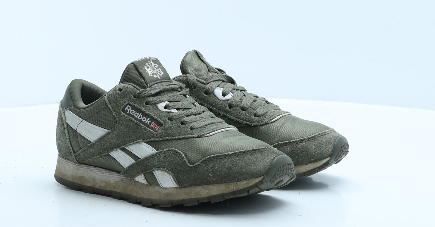 Reebok Boys Green Suede Trainer UK 3 34.5