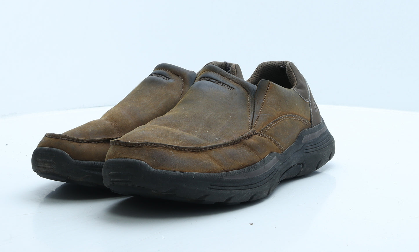 Skechers Mens Brown Leather Loafer Casual UK 10 45