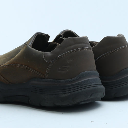 Skechers Mens Brown Leather Loafer Casual UK 10 45