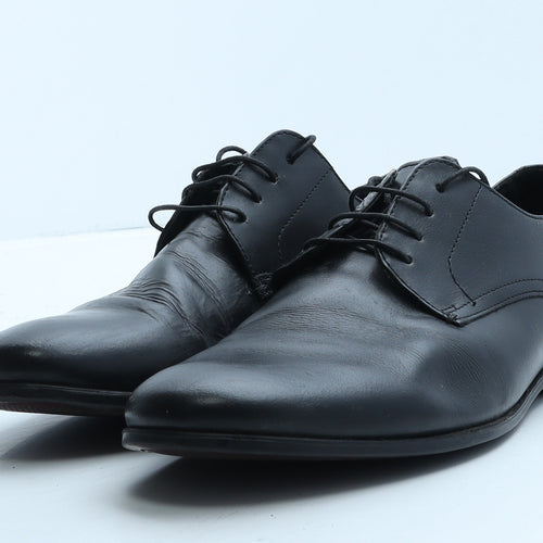 ASOS Mens Black Leather Oxford Dress UK 11