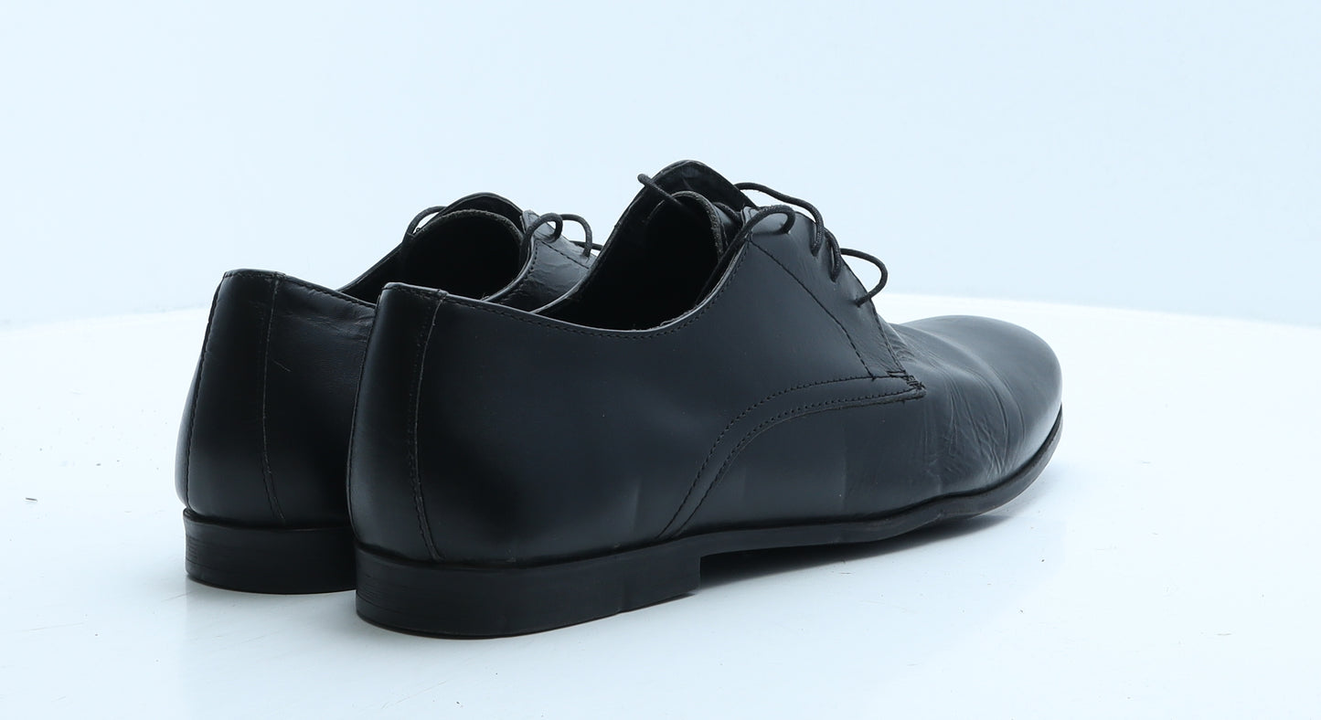 ASOS Mens Black Leather Oxford Dress UK 11