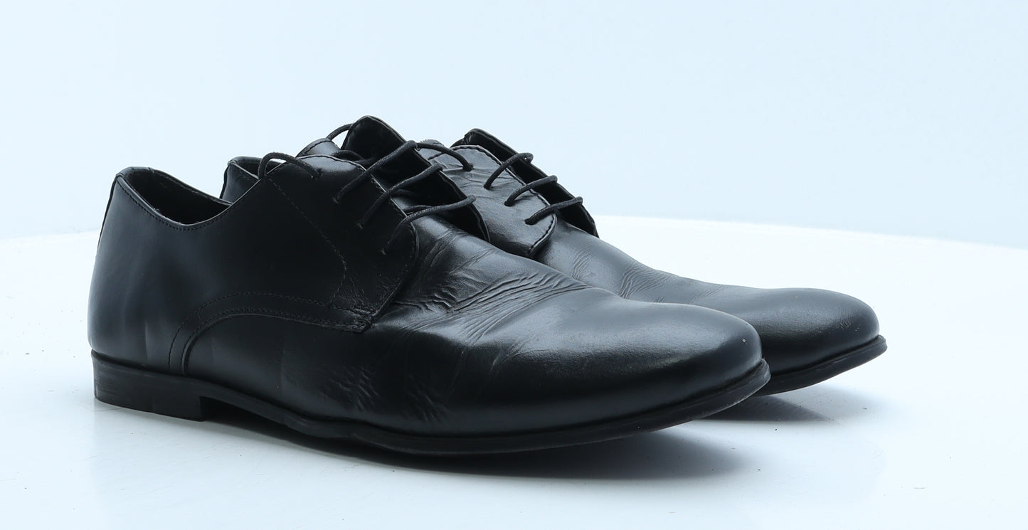ASOS Mens Black Leather Oxford Dress UK 11