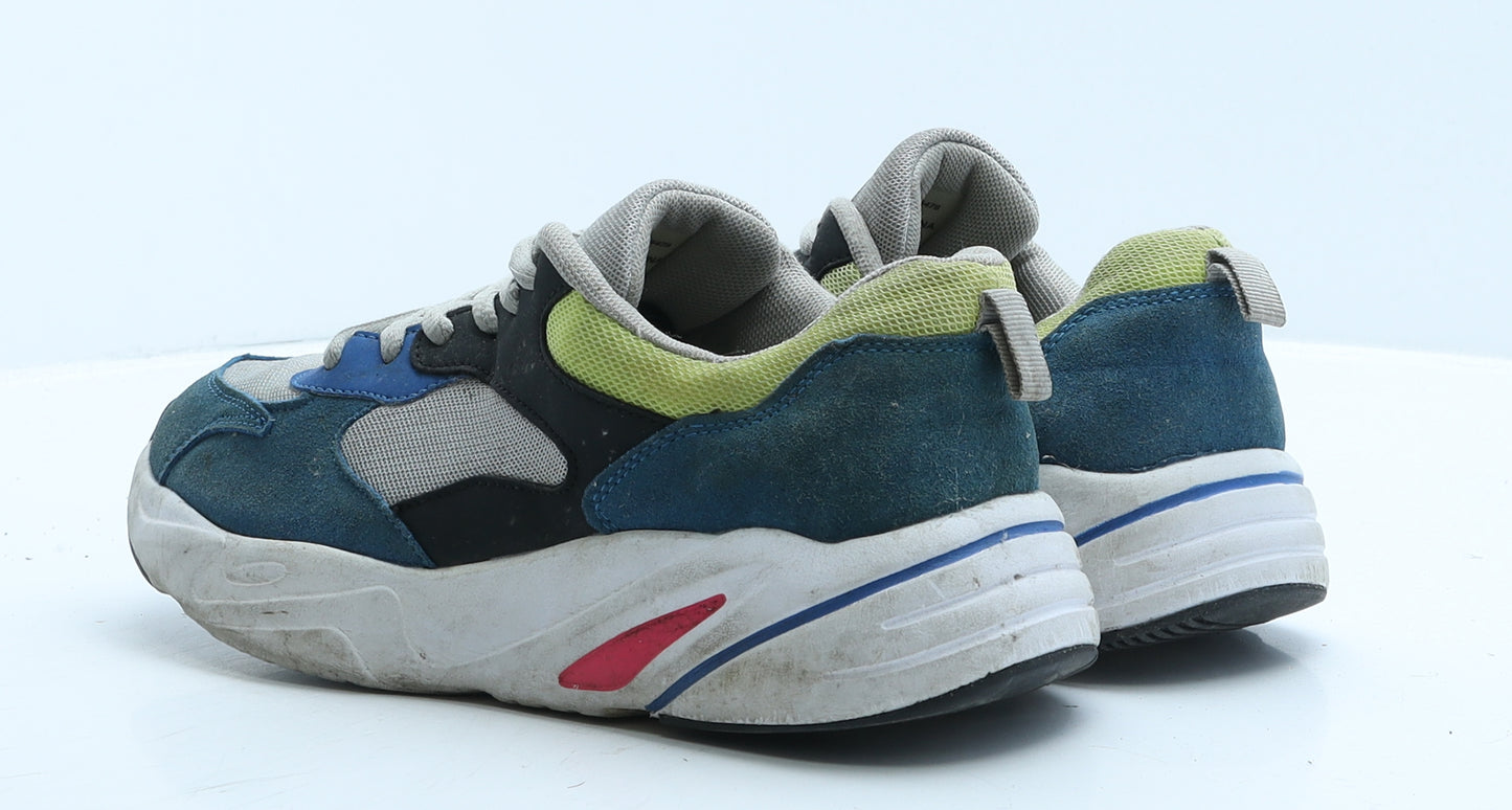 Primark Womens Blue Colourblock Polyester Trainer UK 7 40