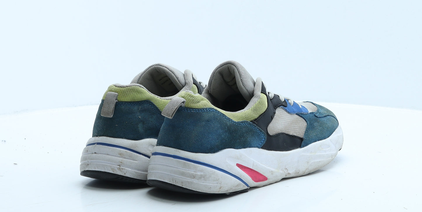 Primark Womens Blue Colourblock Polyester Trainer UK 7 40