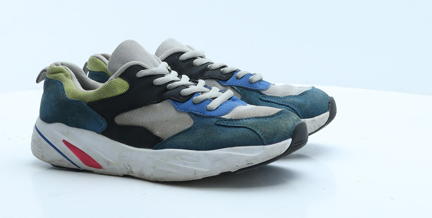 Primark Womens Blue Colourblock Polyester Trainer UK 7 40