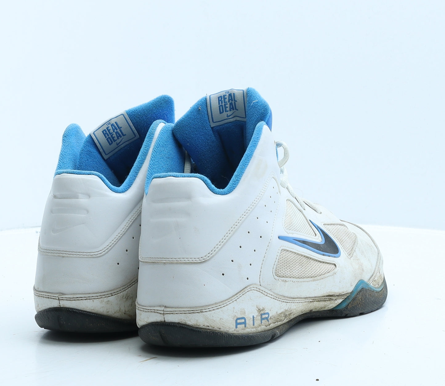 Nike Mens White Colourblock Leather Trainer UK 10 45