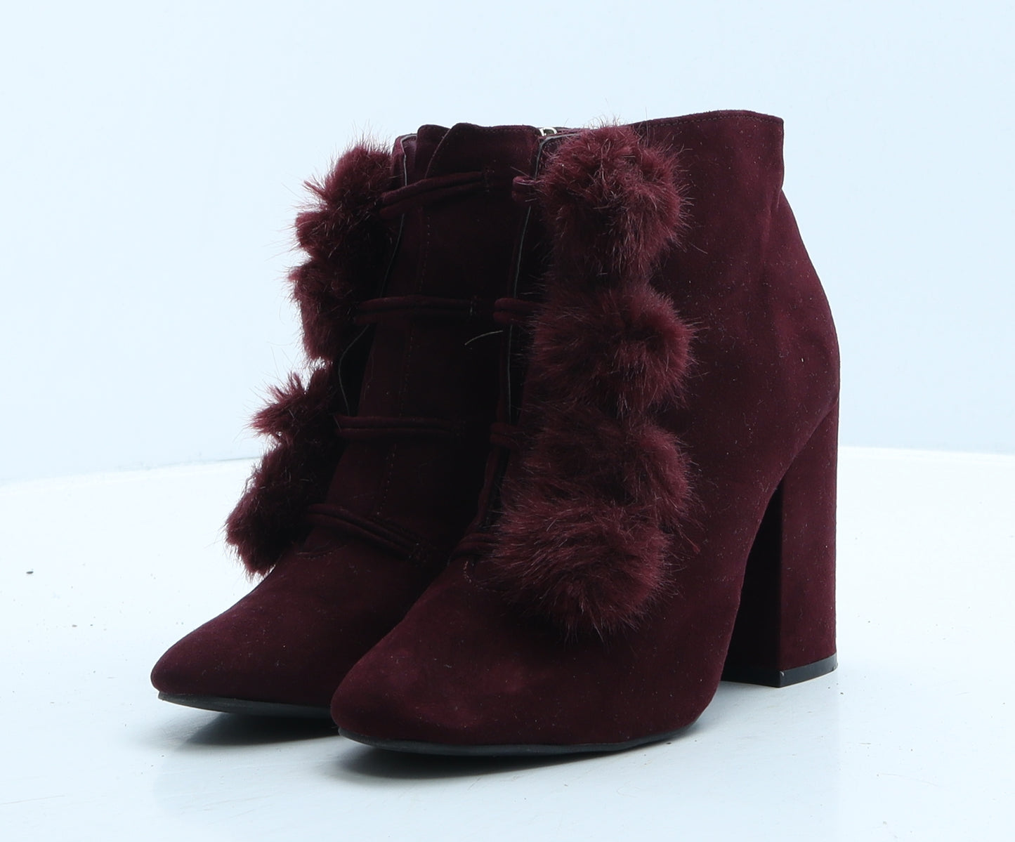Primark Womens Red Suede Bootie Boot UK 4 37