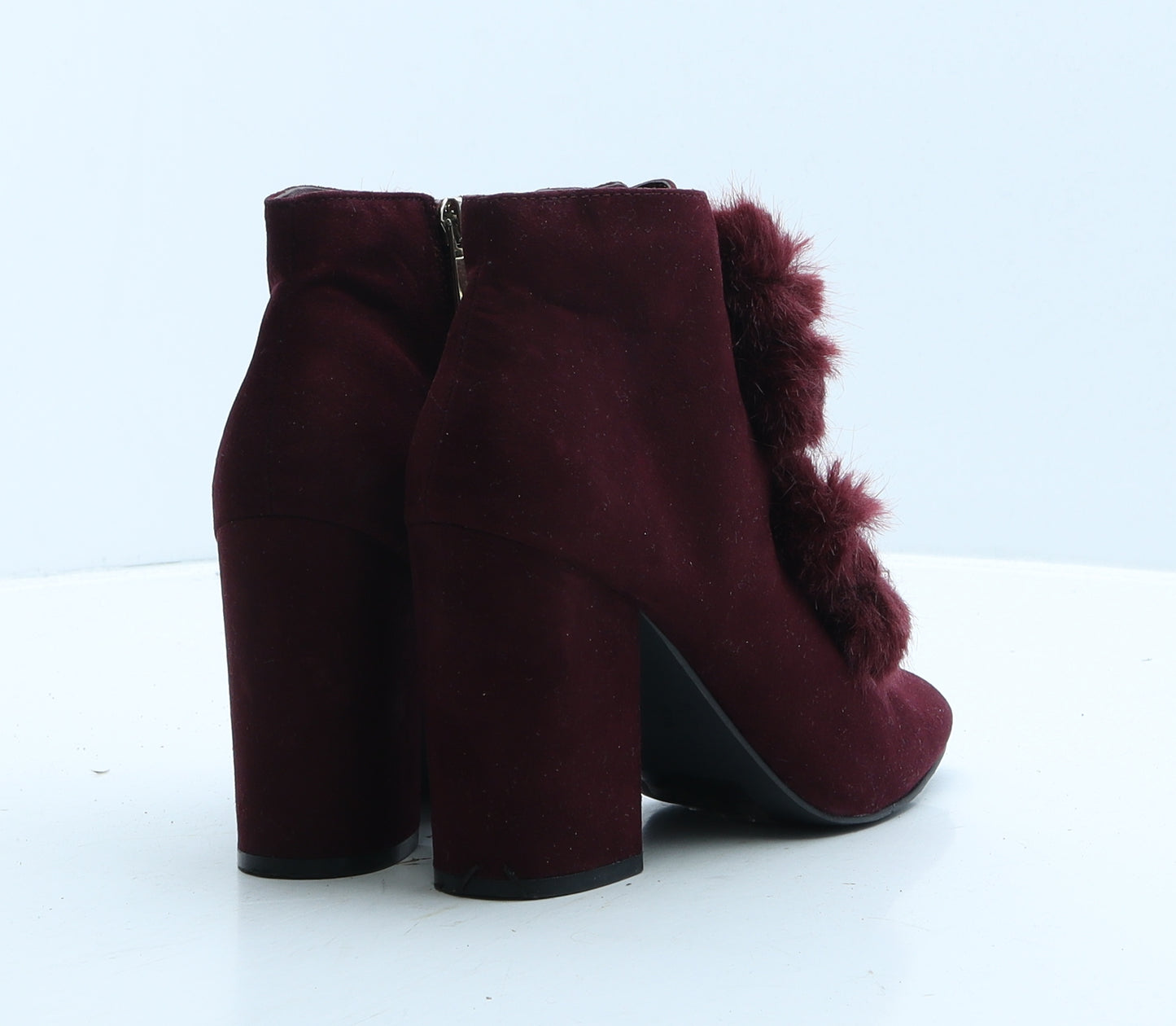 Primark Womens Red Suede Bootie Boot UK 4 37