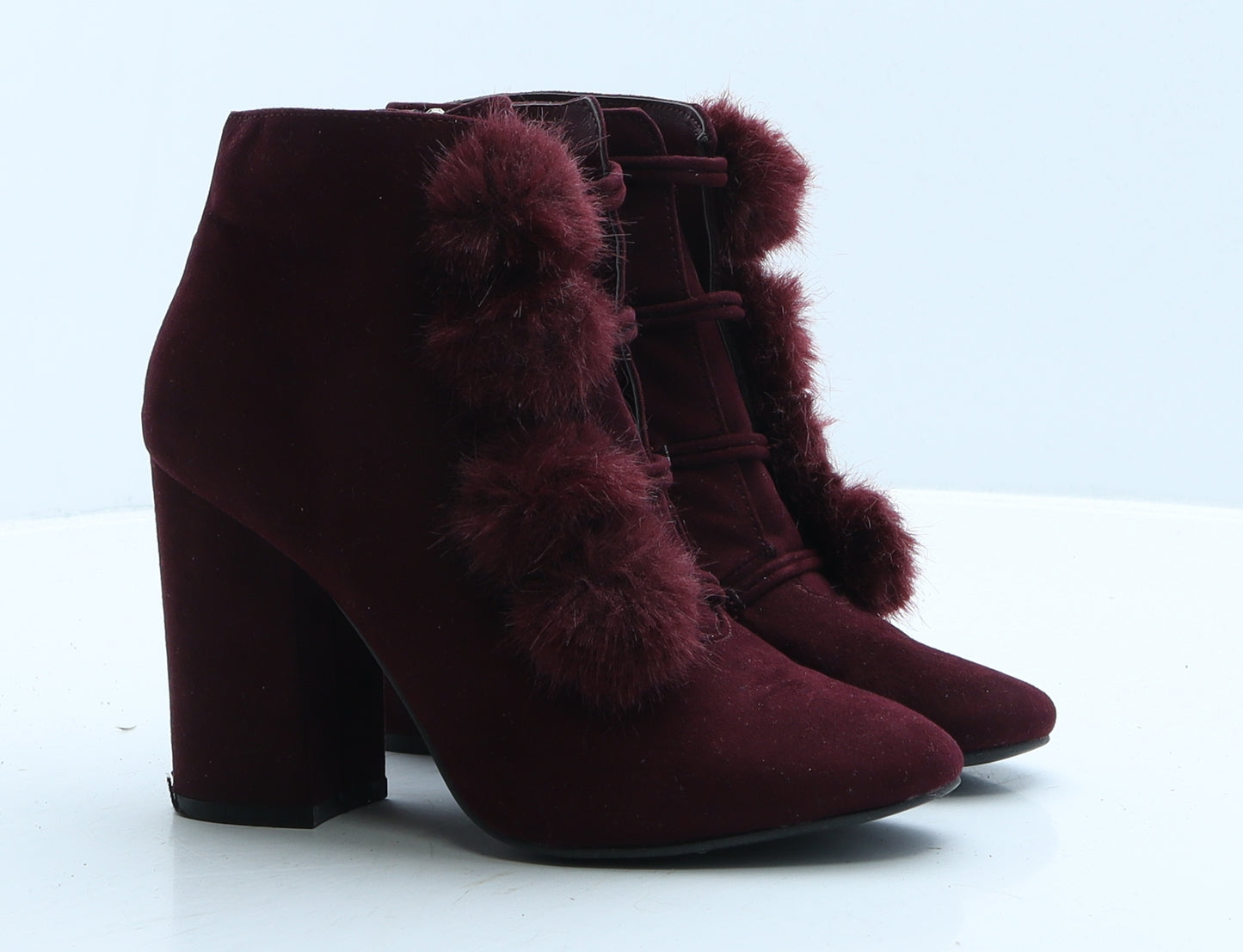 Primark Womens Red Suede Bootie Boot UK 4 37