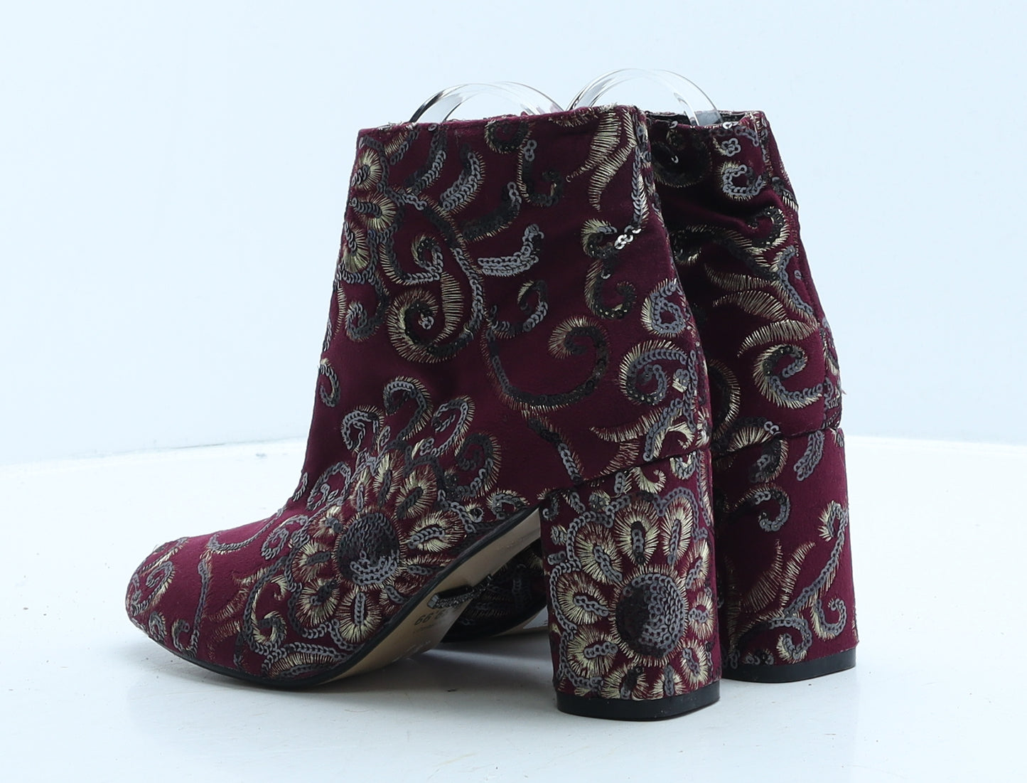 Prima Donna Womens Red Geometric Suede Bootie Boot UK 4 37
