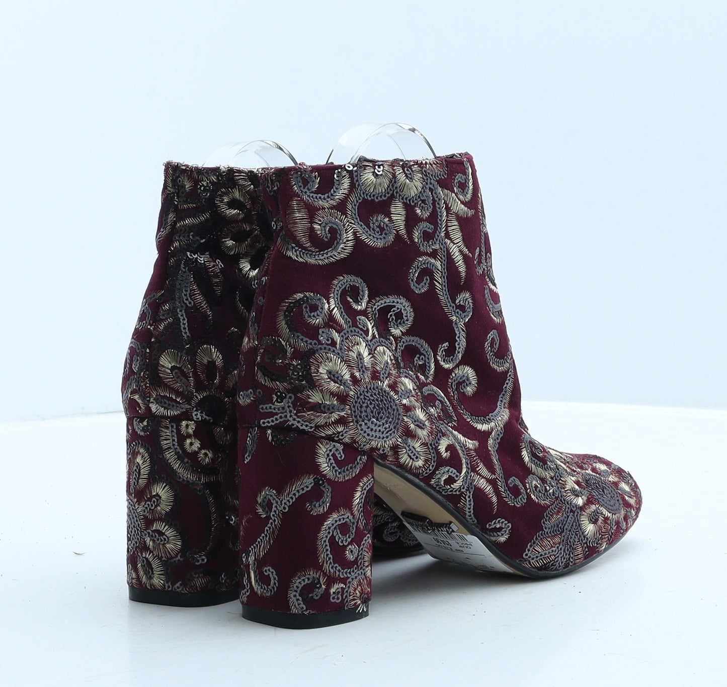 Prima Donna Womens Red Geometric Suede Bootie Boot UK 4 37
