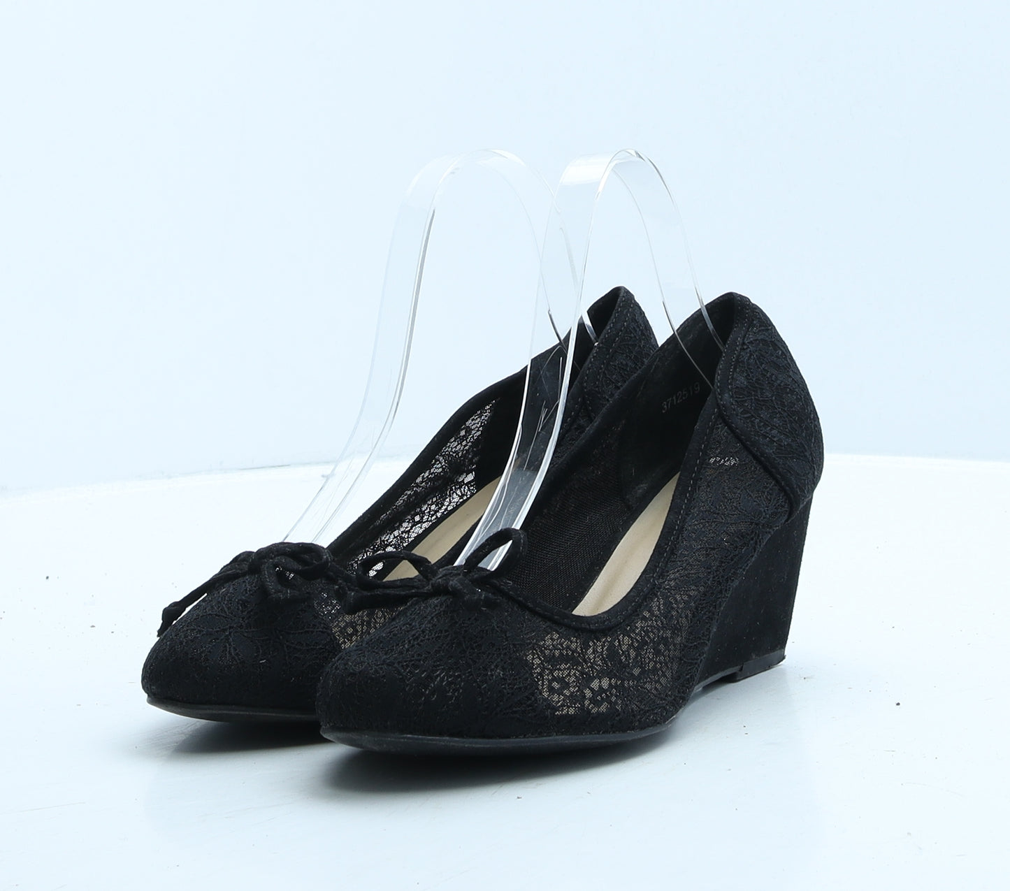 New Look Womens Black Floral Polyester Court Heel UK 4 37