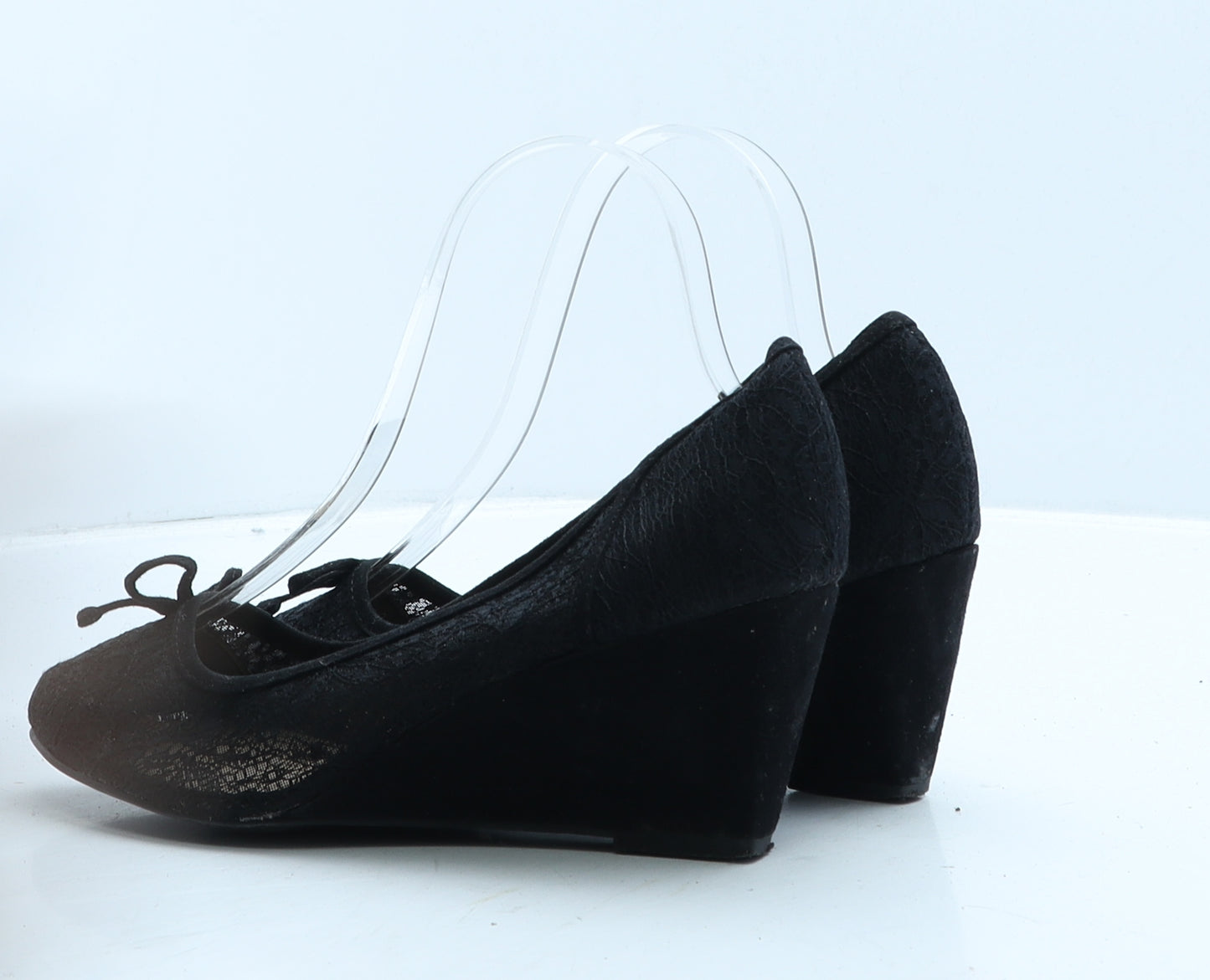 New Look Womens Black Floral Polyester Court Heel UK 4 37