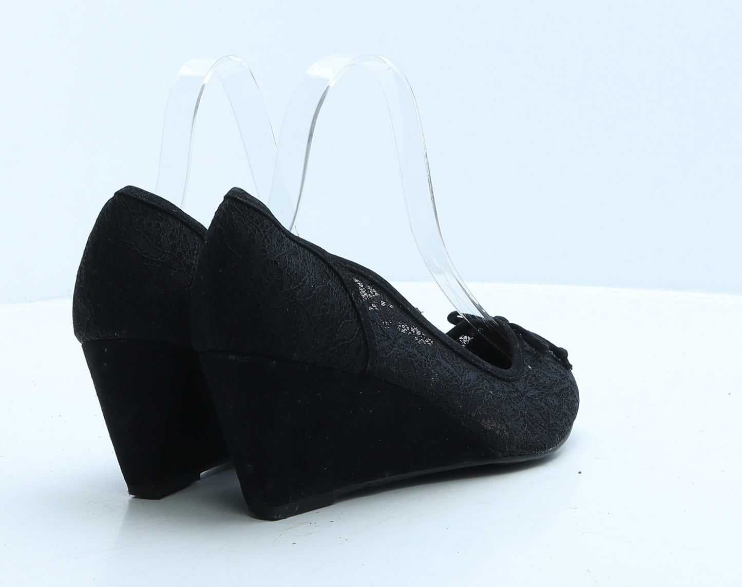 New Look Womens Black Floral Polyester Court Heel UK 4 37