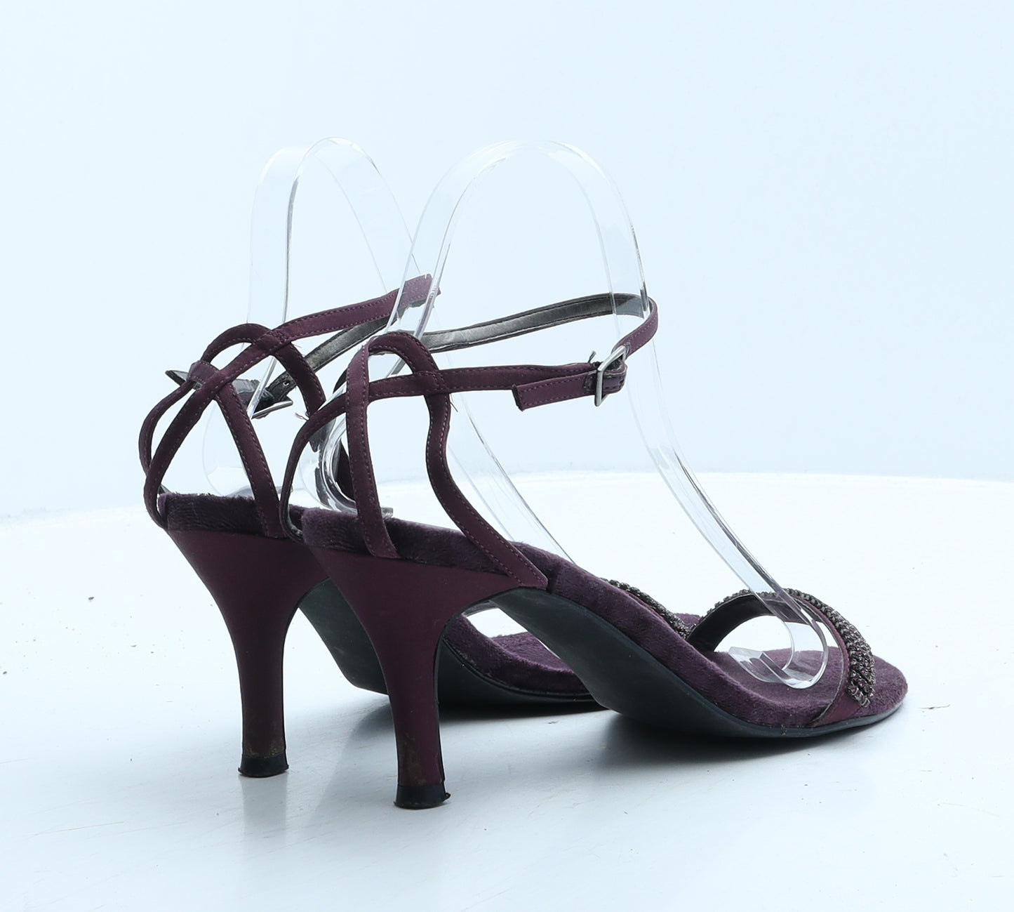 Clarks Womens Purple Suede Strappy Heel UK 6