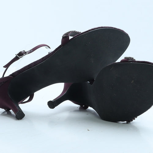 Clarks Womens Purple Suede Strappy Heel UK 6