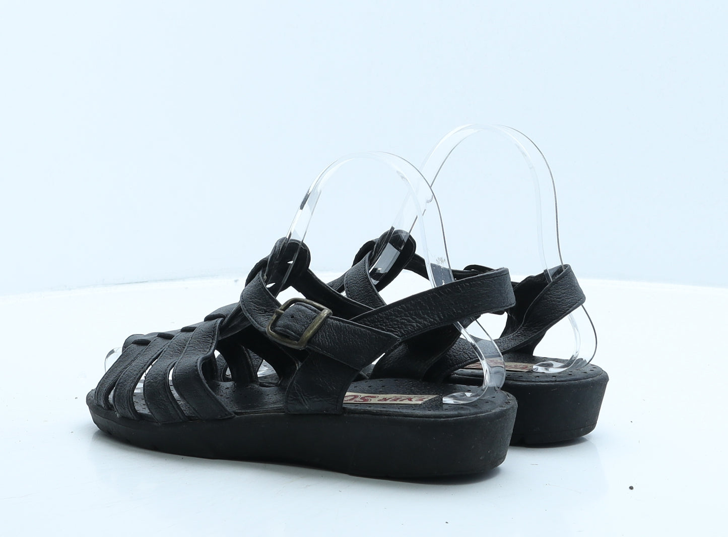 Ever So Soft Womens Black Leather Gladiator Sandal UK 5