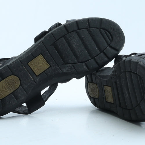 Ever So Soft Womens Black Leather Gladiator Sandal UK 5