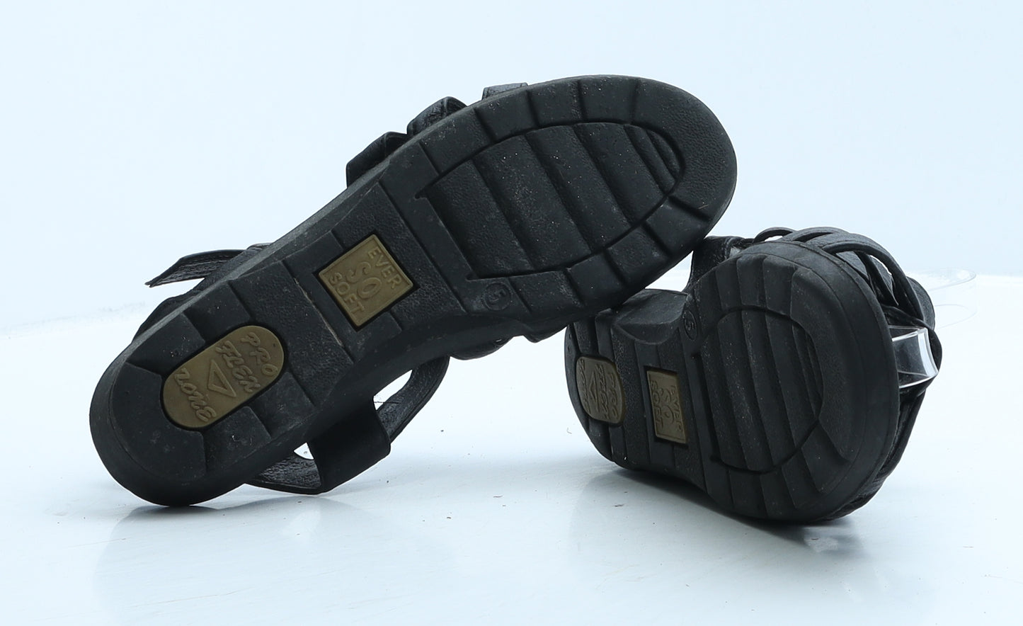 Ever So Soft Womens Black Leather Gladiator Sandal UK 5