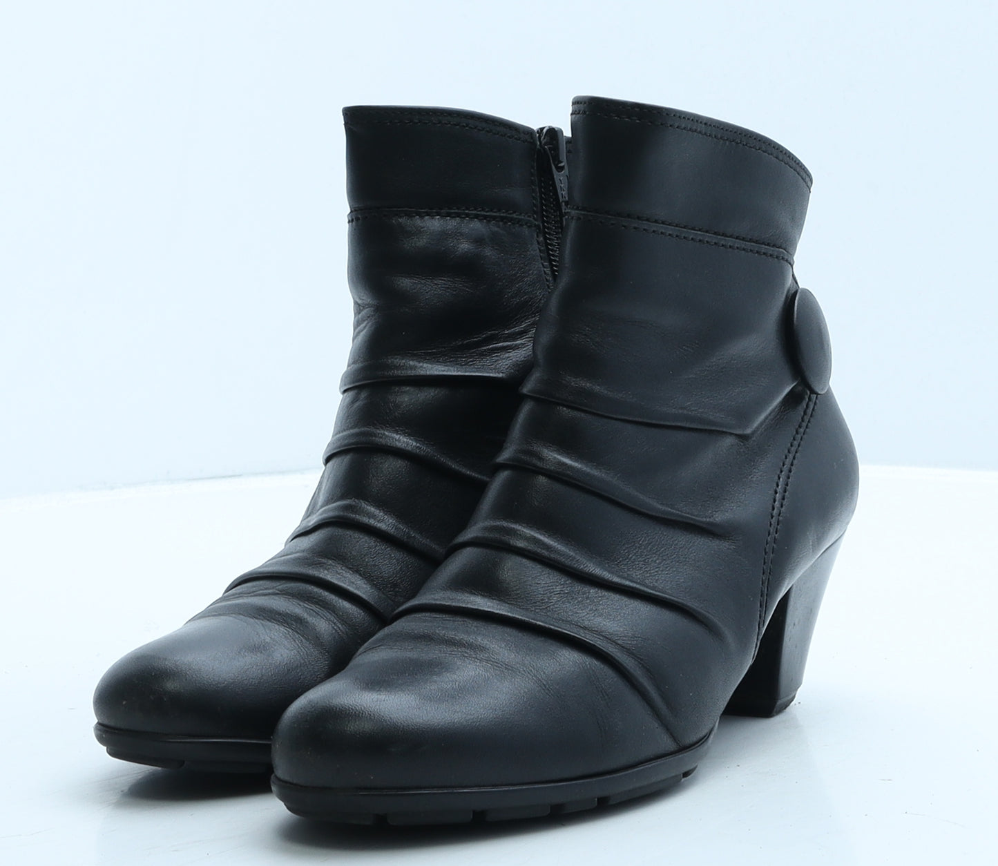 Gabor Womens Black Leather Bootie Boot UK 4