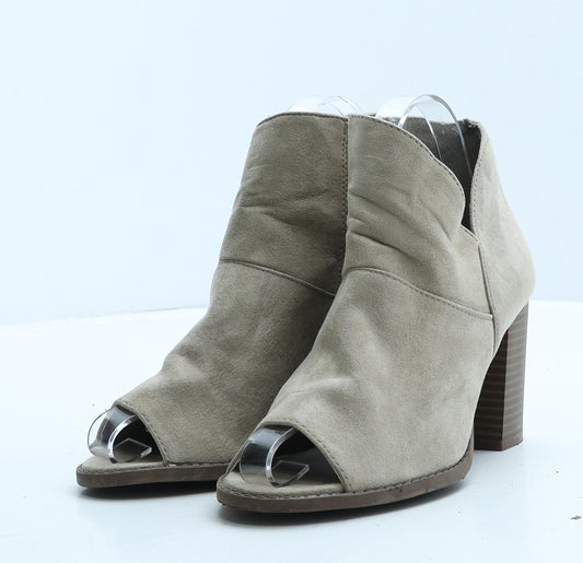 Atmosphere Womens Beige Suede Mule Heel UK 4 37