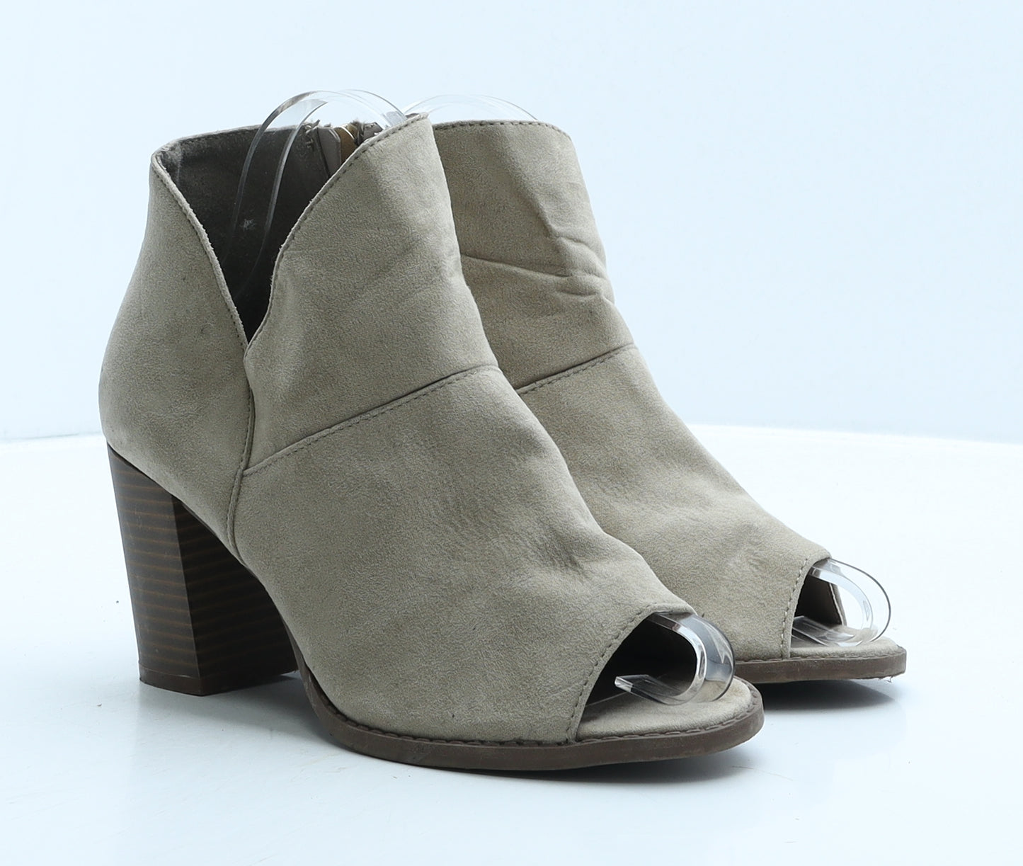 Atmosphere Womens Beige Suede Mule Heel UK 4 37