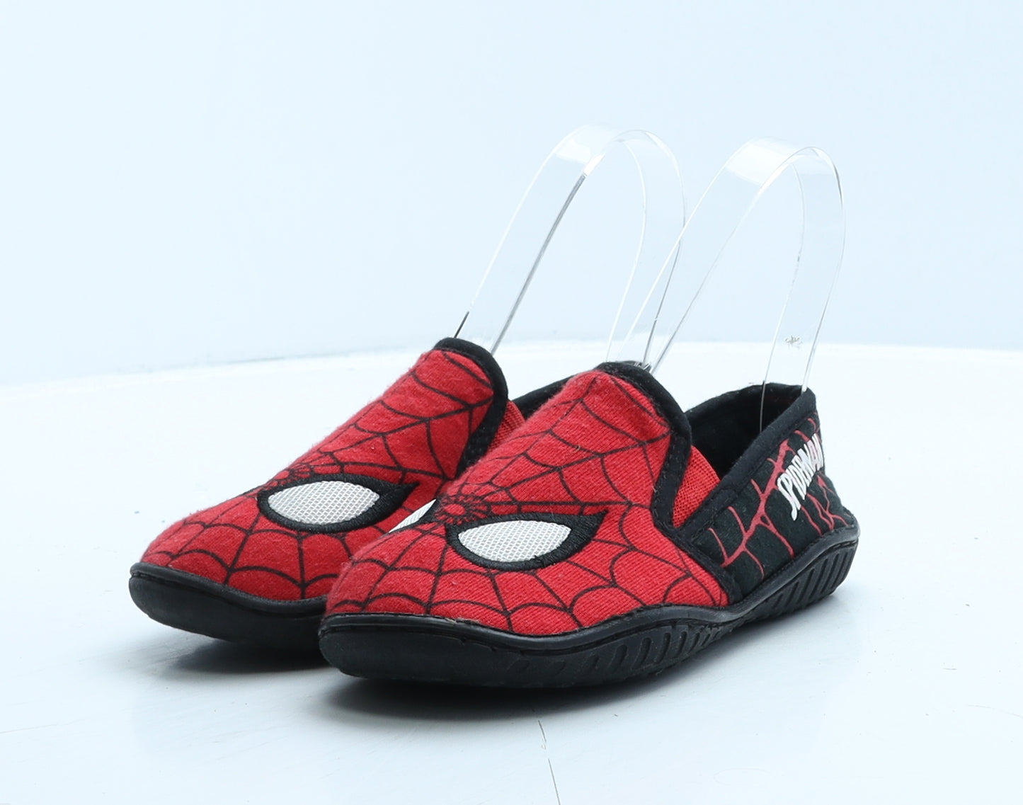 Spiderman Boys Red Geometric Polyester Loafer Slipper UK 11 - Spiderman House slippers