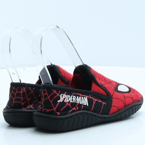 Spiderman Boys Red Geometric Polyester Loafer Slipper UK 11 - Spiderman House slippers