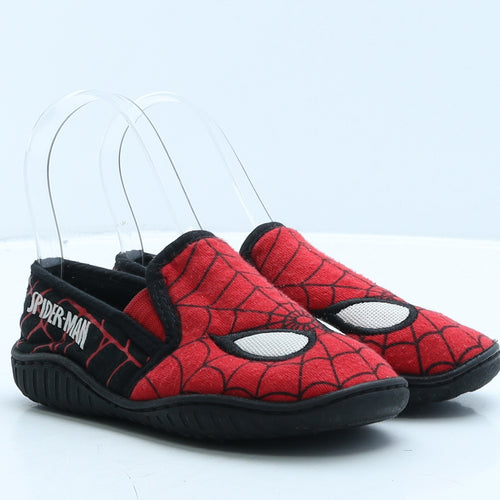 Spiderman Boys Red Geometric Polyester Loafer Slipper UK 11 - Spiderman House slippers