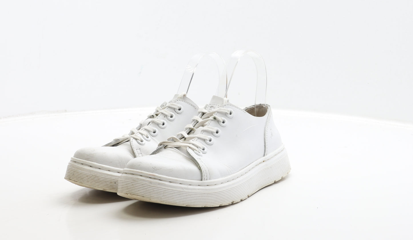 Dr. Martens Womens White Leather Flat UK 4 37