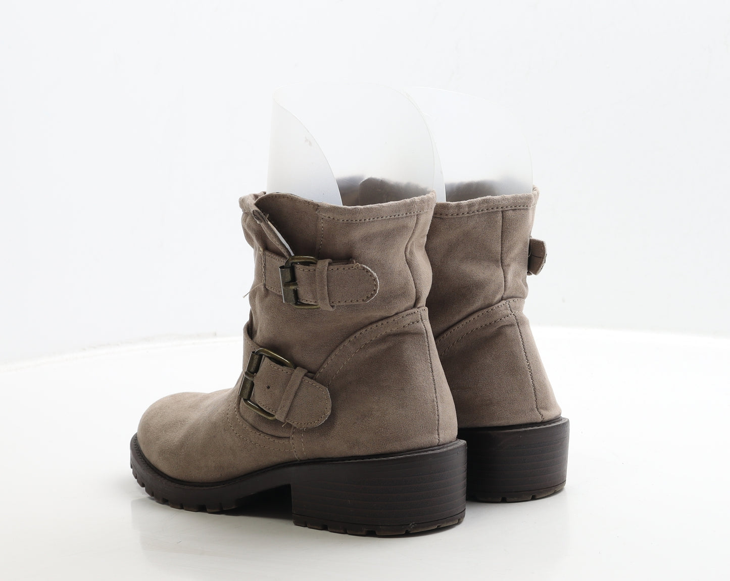 Matalan Womens Beige Suede Biker Boot UK 4 37