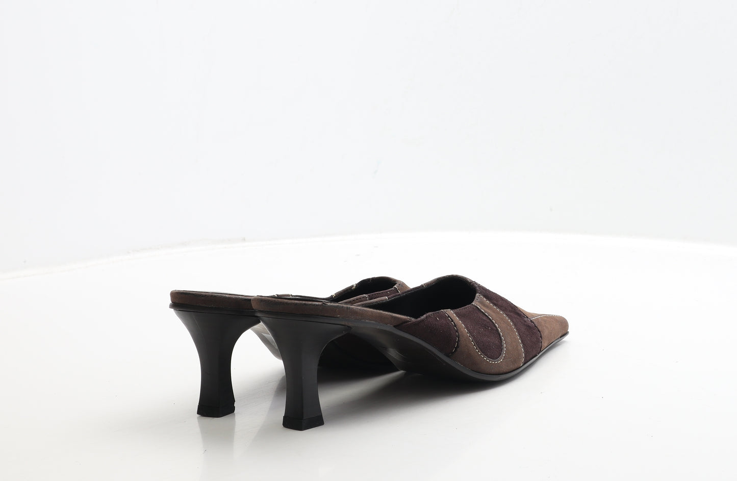 Odeon Womens Brown Geometric Suede Mule Heel UK 7 40