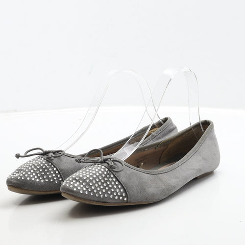 George Womens Grey Suede Ballet Flat UK 5 38