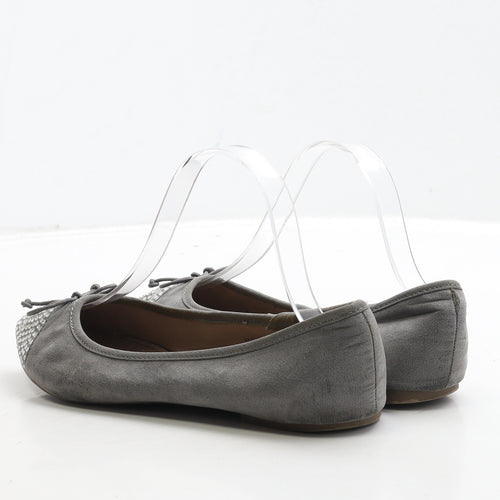 George Womens Grey Suede Ballet Flat UK 5 38