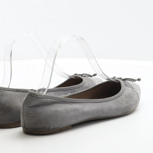 George Womens Grey Suede Ballet Flat UK 5 38