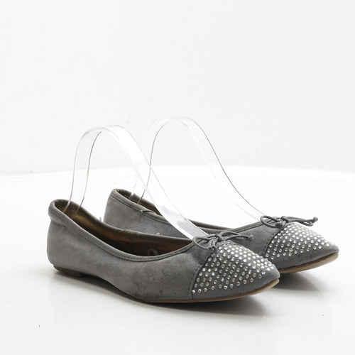 George Womens Grey Suede Ballet Flat UK 5 38